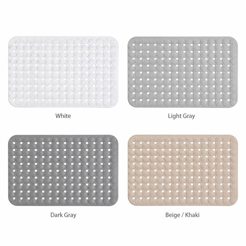 Anti-Slip Bath Mat with Suction Cups, Quick Dry PVC Shower Mat for Bathroom and Bathtub, Random Assorted Colors White,Beige,Black or Gray - Image 3
