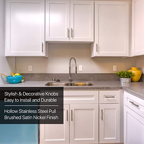 Flexzion 1 Pack Kitchen Cabinet Handles Silver Drawer Pulls 7 inch, 5 inch Hole Center, Stainless Steel T Bar with Satin Brushed Nickel, Hardware for Kitchen Cupboard Door Bathroom Furniture - Image 4