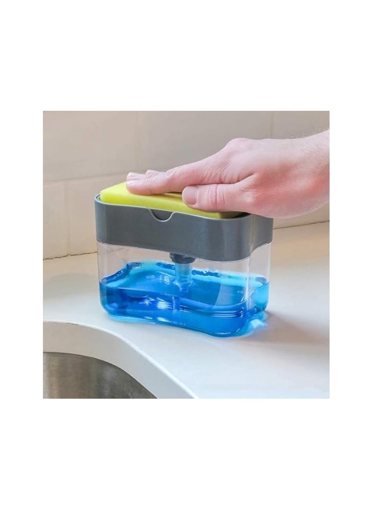 2-in-1 Sponge Rack Shelf Soap And Detergent Dispenser Pump Assorted - Image 2