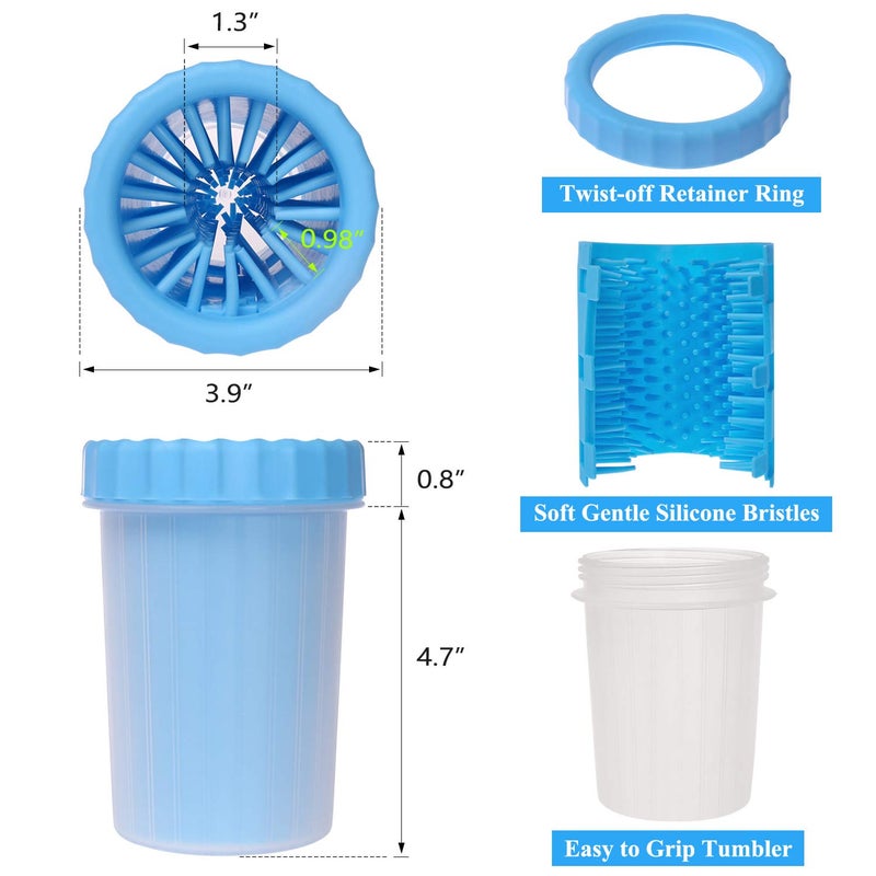 Jenseits 2 In 1 Portable Silicone Pet Cleaning Brush - Dog Paw Washer Cup for Muddy Paws, Large Dogs, Grooming Gift - Image 2