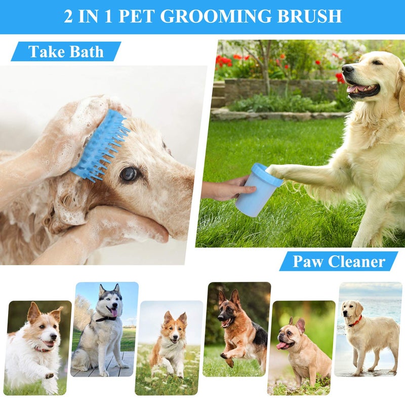 Jenseits 2 In 1 Portable Silicone Pet Cleaning Brush - Dog Paw Washer Cup for Muddy Paws, Large Dogs, Grooming Gift - Image 5
