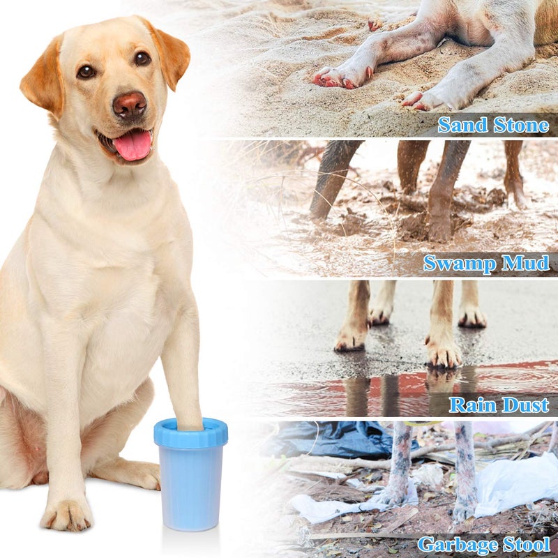 Jenseits 2 In 1 Portable Silicone Pet Cleaning Brush - Dog Paw Washer Cup for Muddy Paws, Large Dogs, Grooming Gift - Image 3