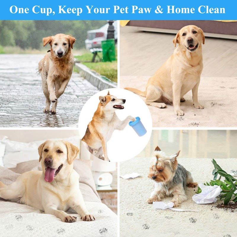Jenseits 2 In 1 Portable Silicone Pet Cleaning Brush - Dog Paw Washer Cup for Muddy Paws, Large Dogs, Grooming Gift - Image 4