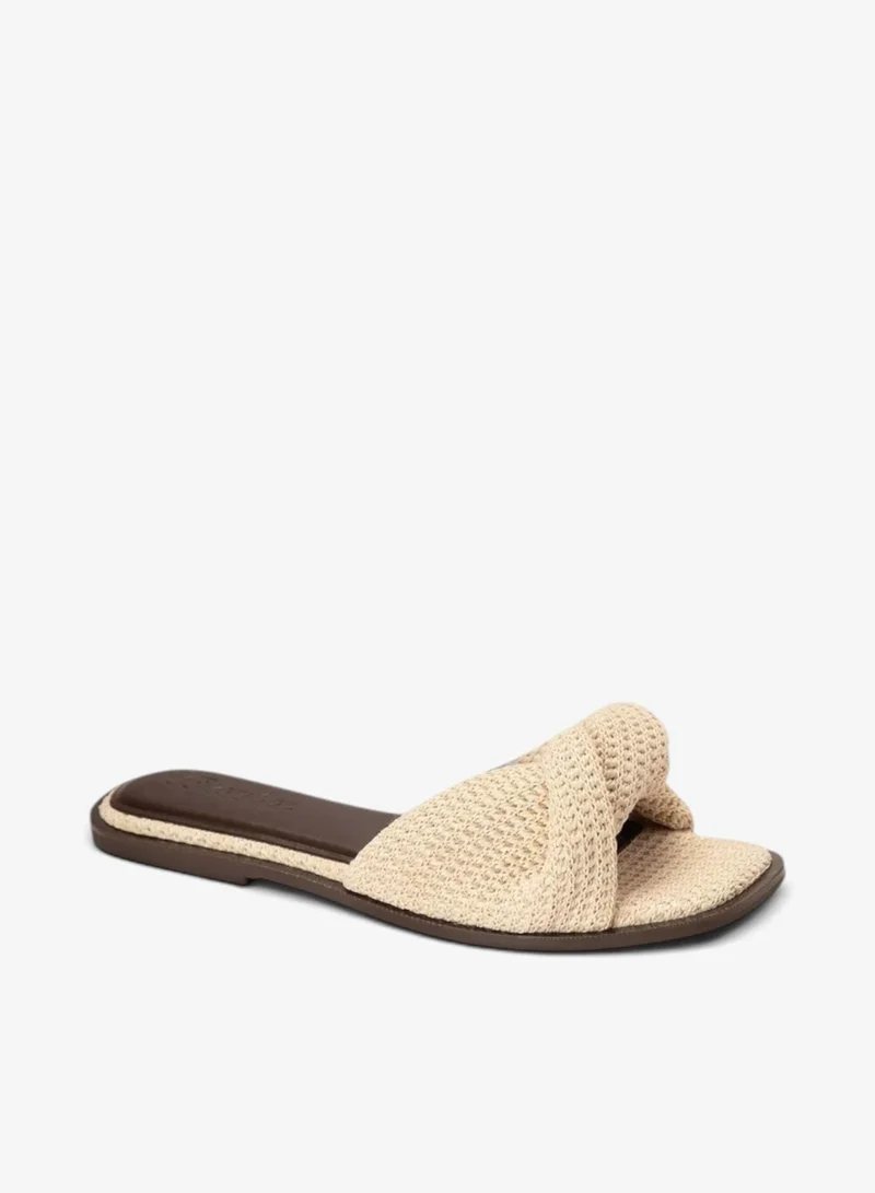 Bata White Textured Slide Sandals for Women | Best Price UAE