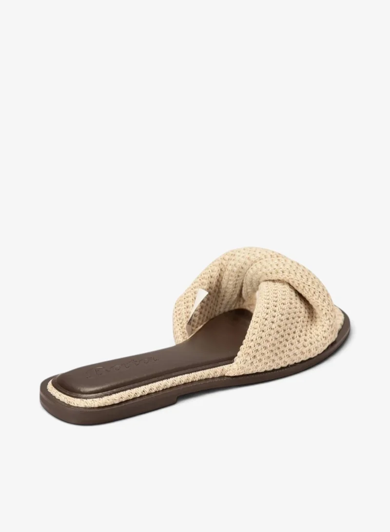 Bata White Textured Slide Sandals for Women | Best Price UAE