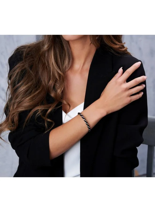 CERRUTI 1881 Giulia Twisted Cable Stainless Steel Bangles Gift Set for Women, Set of 3