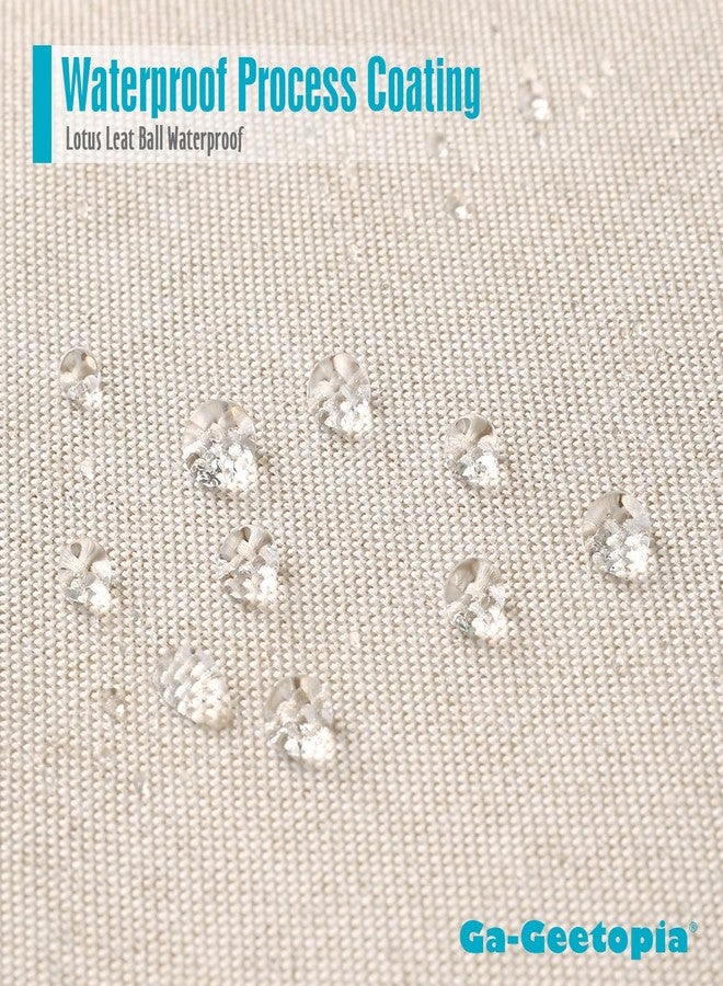 Ga-Geetopia مجموعة ستارة دش قماش الكتان بتصميم قوام مع خطافات، ستائر دش بوهيمية للمزرعة للحمام البيج، قماش محايد، فخامة فندقية، حافة مثقلة، 72W x 72L، كريمي - Image 4