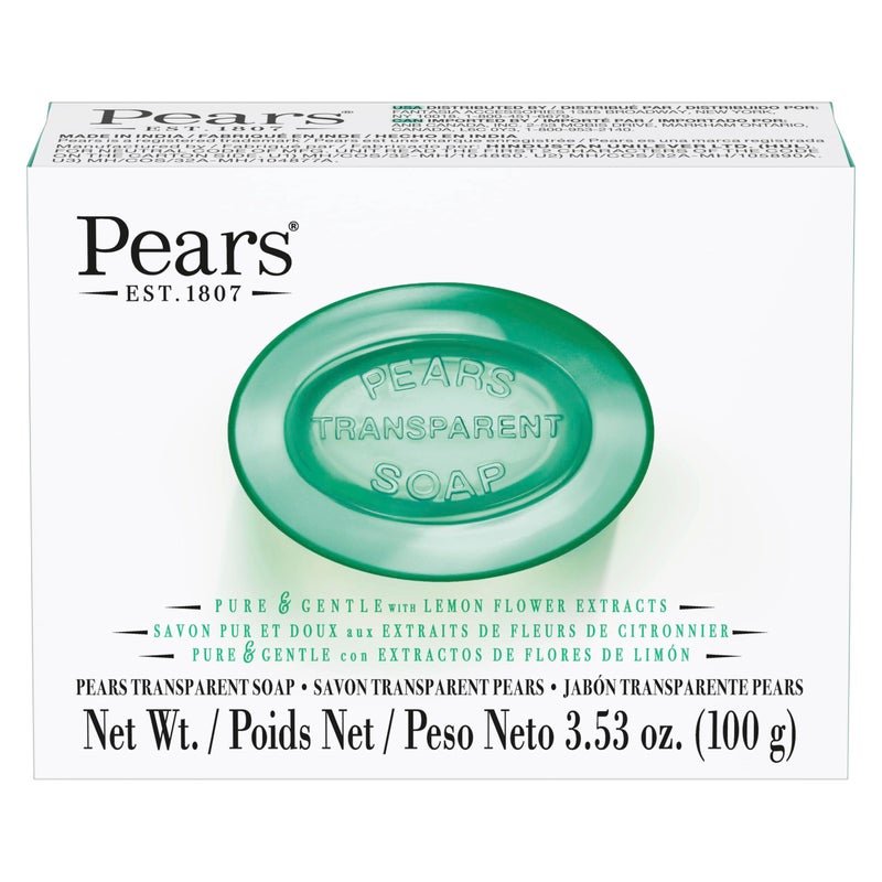Pears صابون بار بارد وناعم من بيرز مع الجلسرين ومستخلصات زهرة الليمون - أخضر للجنسين - 3.5 أونصة - Image 1