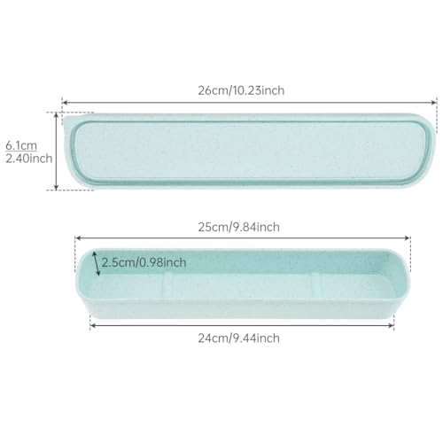 OriGlam 1pcs Portable Flatware Box Travel Tableware Storage Case Box, Utensil Case Flatware Storage Box for Cutlery Kit, 9.84 x 2.40 inch (Green) - Image 5