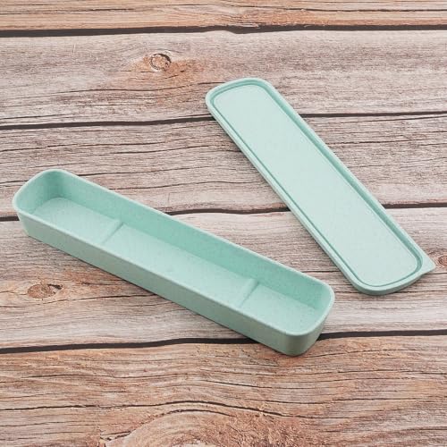 OriGlam 1pcs Portable Flatware Box Travel Tableware Storage Case Box, Utensil Case Flatware Storage Box for Cutlery Kit, 9.84 x 2.40 inch (Green) - Image 3