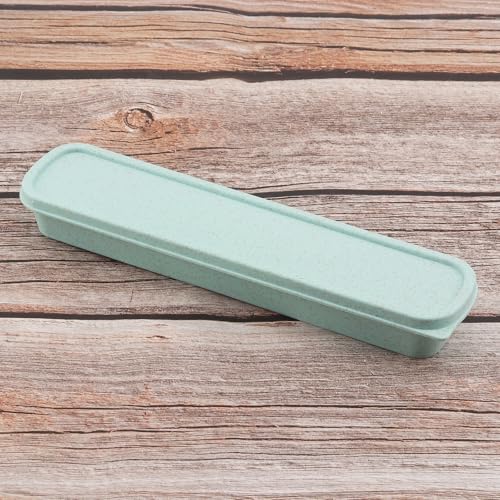 OriGlam 1pcs Portable Flatware Box Travel Tableware Storage Case Box, Utensil Case Flatware Storage Box for Cutlery Kit, 9.84 x 2.40 inch (Green) - Image 2