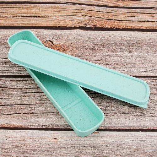 OriGlam 1pcs Portable Flatware Box Travel Tableware Storage Case Box, Utensil Case Flatware Storage Box for Cutlery Kit, 9.84 x 2.40 inch (Green) - Image 4