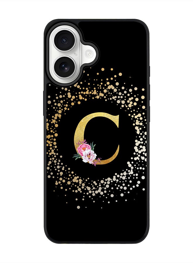 Stylizedd iPhone 17 Case, [Compatible with MagSafe] Slim Magnetic cover Phone Case iPhone 17 -Custom Monogram Floral - C ( Black ) - Image 1