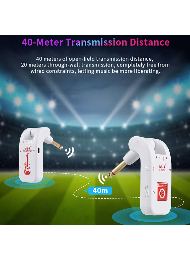 2.4G Wireless Guitar System Rechargeable Guitar Transmitter Receiver Set  - Image 3