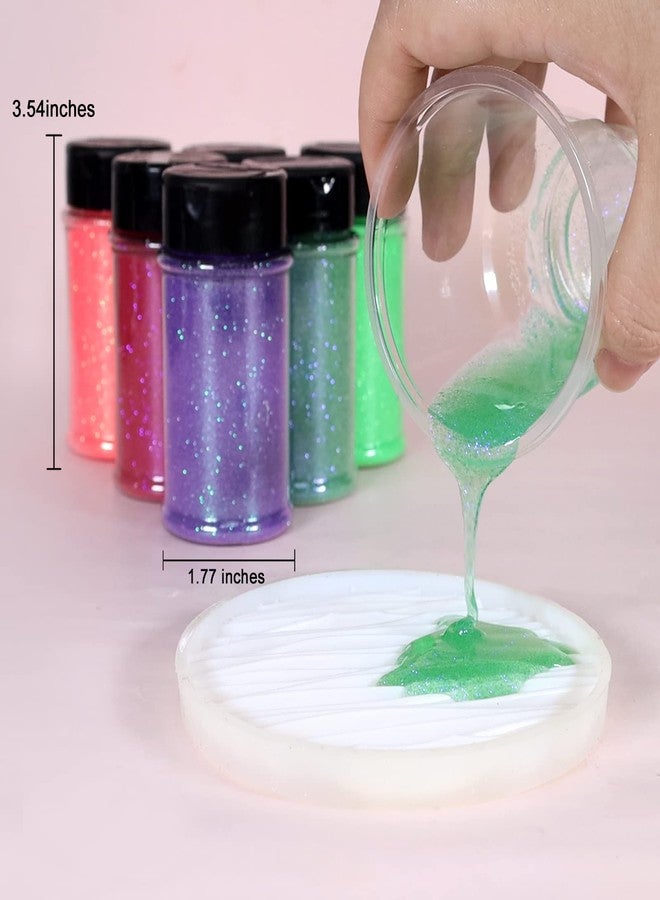 Renfio Iridescent Ultra Fine Glitter Powder Resin Supplies Glitters 1.94 Oz (55g) PET Flake Crafts Sequins 1/128" 0.008" 0.2mm Epoxy Chips Flakes for Tumbler Slime Olympic Decorations - Colorful White - Image 4