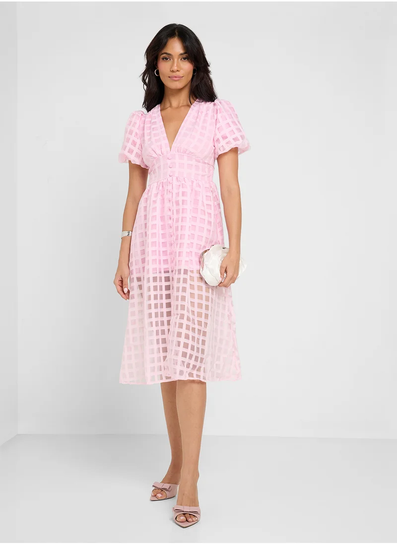 ايلا Puff Sleeve Dress