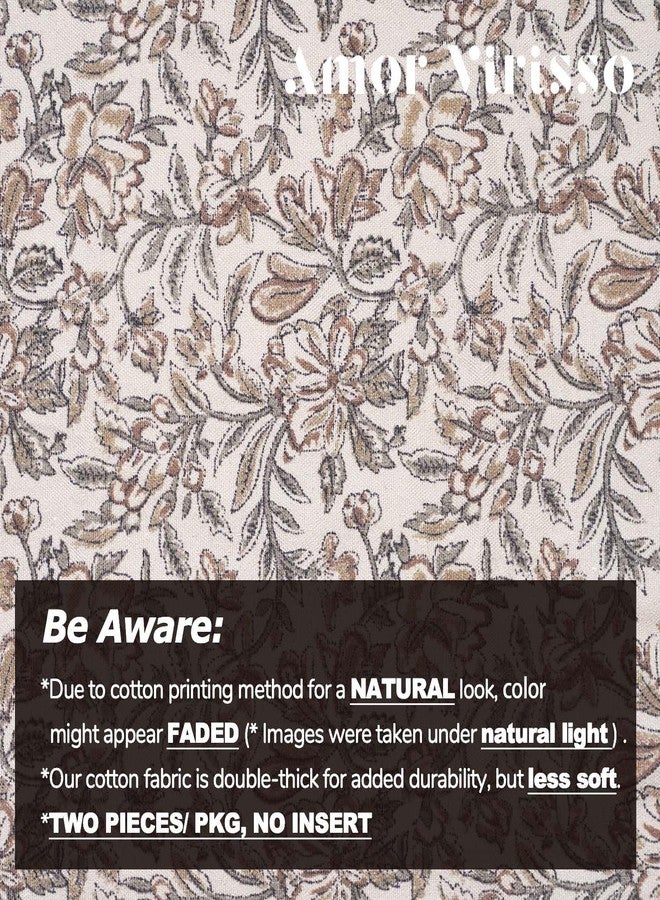 Amor Virisso - Set of 2 Vintage Floral Print Decorative Throw Pillow Covers 18x18 Inch (45x45cm), Perfect for Decorative Couch or Chair Cushions and Home Decor - Image 5