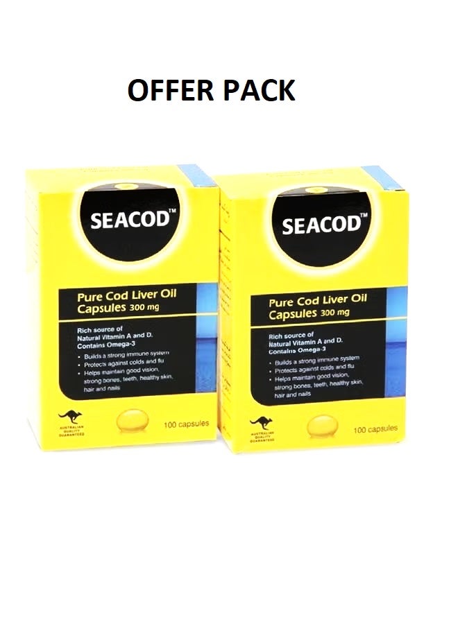 Seacod Liver Oil Capsules 200s | Rich in Omega-3, Vitamin A & D | Supports Immunity & Bone Health