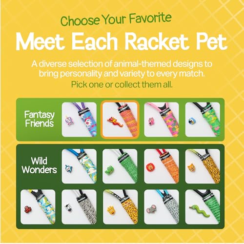 Racket Pets Kids Tennis Racket Dampener & Matching Overgrip Tape, Performance Shock Absorbing Dampener for Tennis Racket & Fun Animal Print Tennis Wrap Grip Tape (Alligator) - Image 5