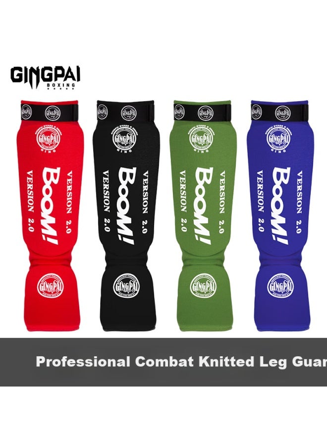 Competing pie Compete Thai Boxing Leg Guard For Adults And Children, Mma Muay Thai Kickboxing Training Leg Sleeve With Foot Cover Black M - Image 2