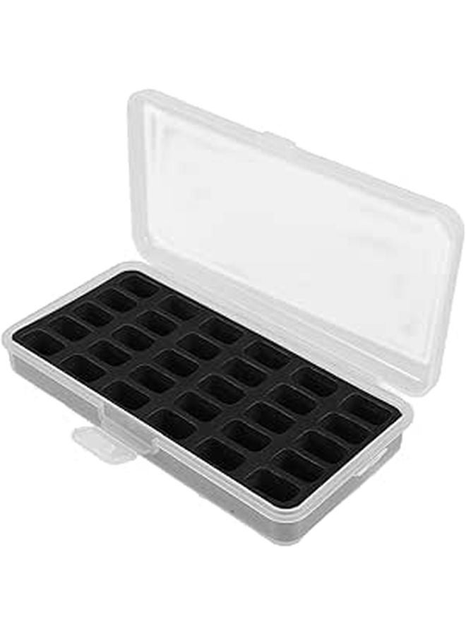 Plastic Bobbin Case Organizer Box 30 Compartments Black Thread Holder For Sewing Embroidery Craft - Image 1