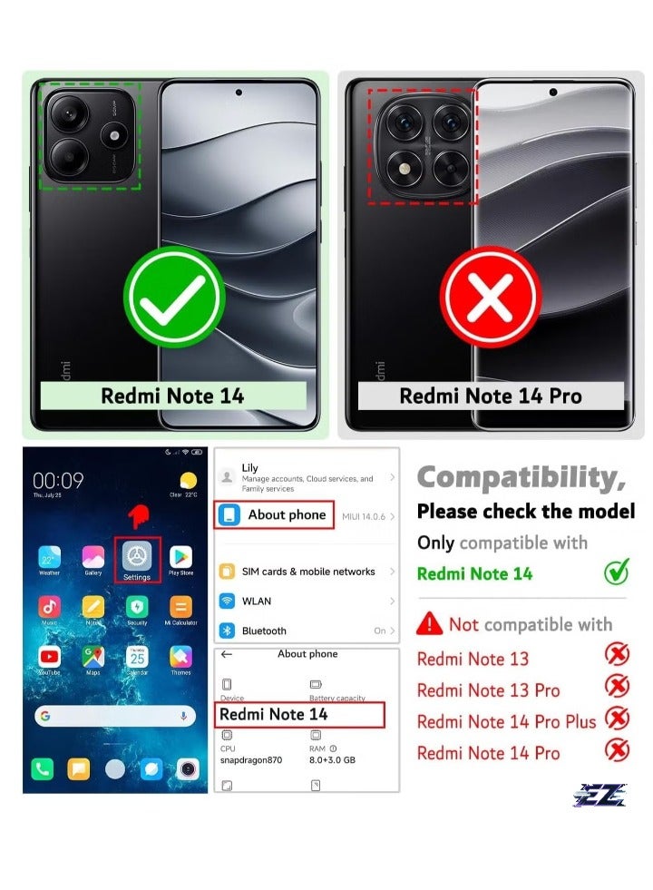 ELTRAZONE Xiaomi Redmi Note 14 5G Case Cover – Magnetic Car Mount Holder, Rotational Metal Ring Grip, Kickstand Feature, Shockproof TPU Bumper for Maximum Protection – Durable, Stylish Case for Redmi Note 14 5G - Image 2
