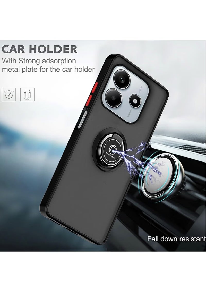 ELTRAZONE Xiaomi Redmi Note 14 5G Case Cover – Magnetic Car Mount Holder, Rotational Metal Ring Grip, Kickstand Feature, Shockproof TPU Bumper for Maximum Protection – Durable, Stylish Case for Redmi Note 14 5G - Image 4