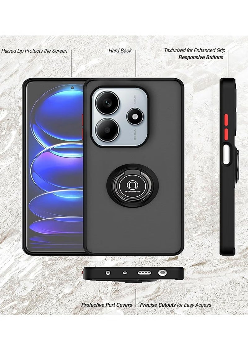 ELTRAZONE Xiaomi Redmi Note 14 5G Case Cover – Magnetic Car Mount Holder, Rotational Metal Ring Grip, Kickstand Feature, Shockproof TPU Bumper for Maximum Protection – Durable, Stylish Case for Redmi Note 14 5G - Image 3