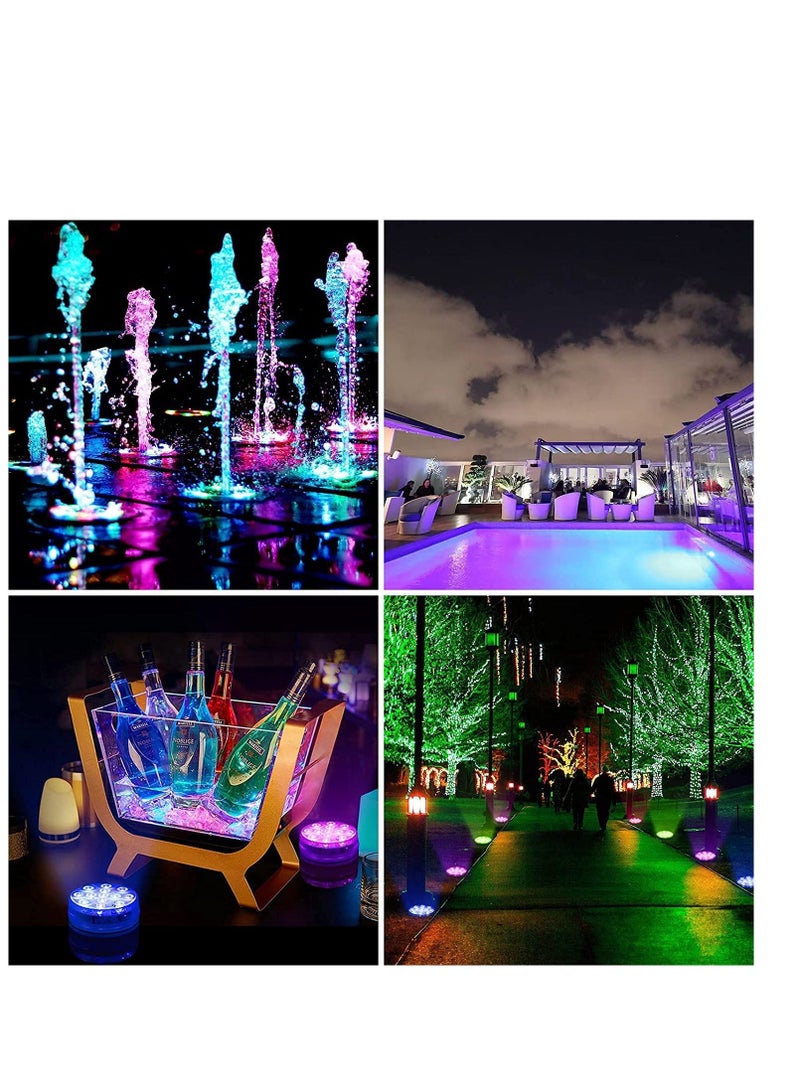 Generic Pool Lights, littobia Submersible LED Lights with Magnet and Suction Cups, RF Remote Pool Lights, IP68 Waterproof, Underwater Timing with 13 LED Pool Light 1 Pack 2.8 INCH  - Image 5