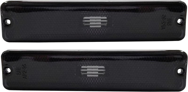 KYYET Compatible with 1987-1995 Jeep Wrangler YJ Driver Passenger Side Marker Light Lens Reflector Replace for CH2550105 56001424 ;(Smoke Lens) - Image 2