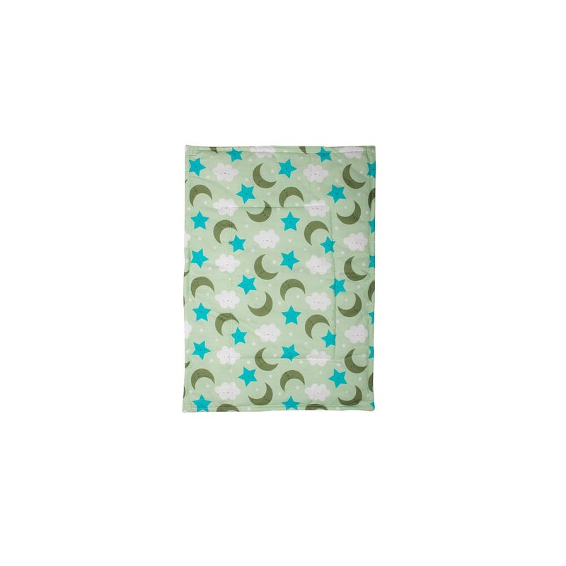 mittenbooty Baby Soft Quilted Cotton Cushioned Changing Sheet Pack of 3 with Detachable Plastic Sheet- Cloud Print Green - Image 2