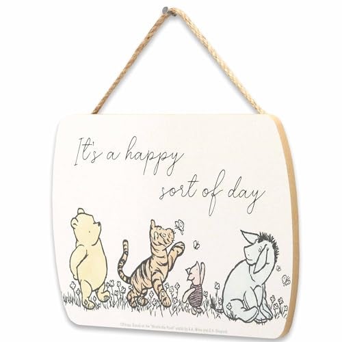 Open Road Brands Disney Winnie the Pooh and Friends Happy Sort of Day Hanging Wood Wall Decor Vintage Winnie the Pooh Sign for Bedroom or Nursery - Image 3