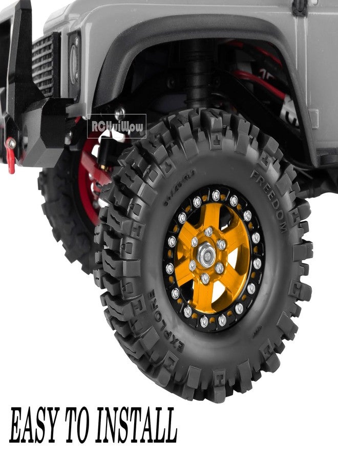 RCHuiWow 1.3" RC Crawler Tire Skins, Multi-Terrain Soft Sticky Rubber Tires (64 * 26mm) for TRX4 SCX24 FCX24 Ascent-18 1/18 1/24 Off-Road RC Car Upgrade Parts,4PCS (النمط D) - Image 4