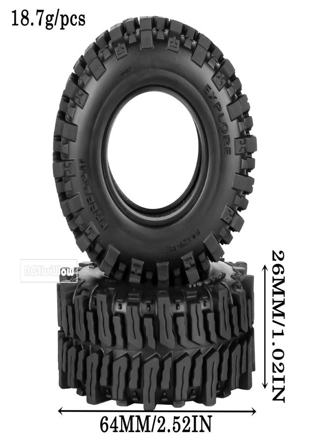 RCHuiWow 1.3" RC Crawler Tire Skins, Multi-Terrain Soft Sticky Rubber Tires (64 * 26mm) for TRX4 SCX24 FCX24 Ascent-18 1/18 1/24 Off-Road RC Car Upgrade Parts,4PCS (النمط D) - Image 3