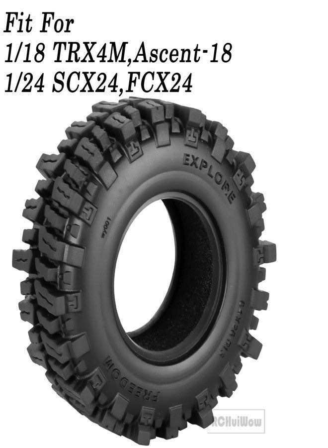 RCHuiWow 1.3" RC Crawler Tire Skins, Multi-Terrain Soft Sticky Rubber Tires (64 * 26mm) for TRX4 SCX24 FCX24 Ascent-18 1/18 1/24 Off-Road RC Car Upgrade Parts,4PCS (النمط D) - Image 2