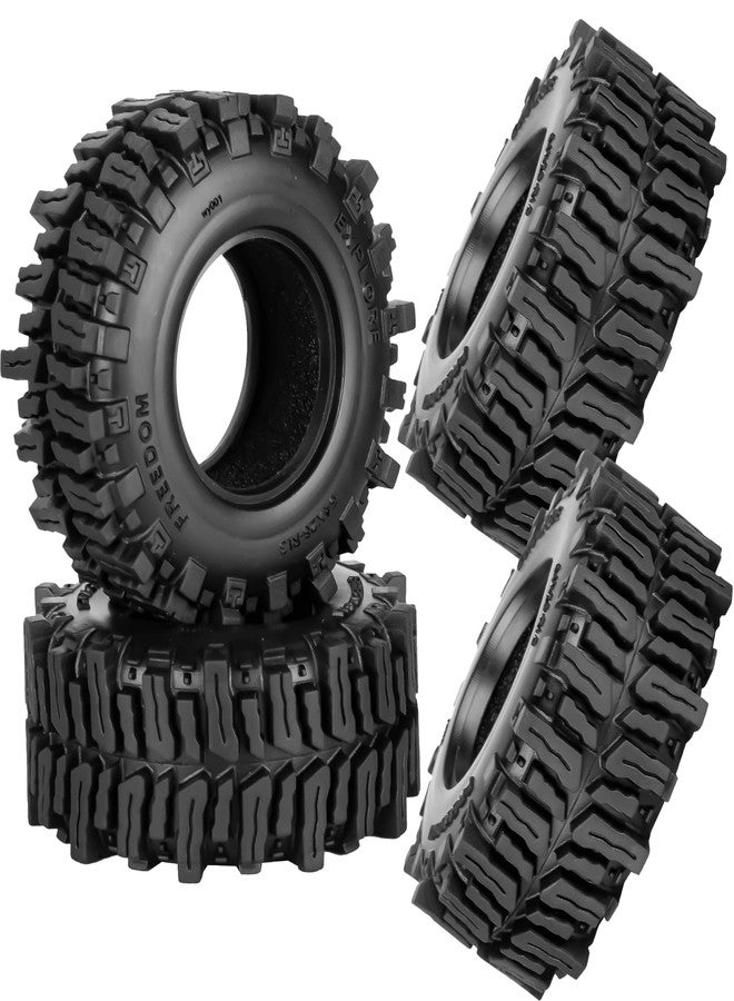 RCHuiWow 1.3" RC Crawler Tire Skins, Multi-Terrain Soft Sticky Rubber Tires (64 * 26mm) for TRX4 SCX24 FCX24 Ascent-18 1/18 1/24 Off-Road RC Car Upgrade Parts,4PCS (النمط D) - Image 1