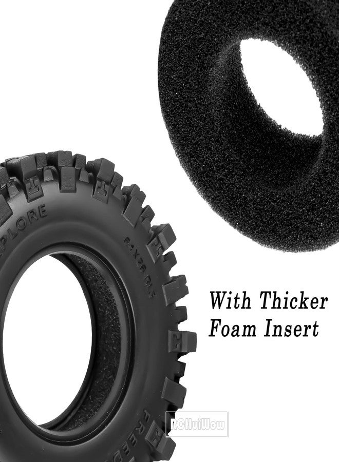 RCHuiWow 1.3" RC Crawler Tire Skins, Multi-Terrain Soft Sticky Rubber Tires (64 * 26mm) for TRX4 SCX24 FCX24 Ascent-18 1/18 1/24 Off-Road RC Car Upgrade Parts,4PCS (النمط D) - Image 5