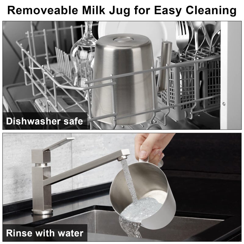 Secura Detachable Milk Frother, 17oz Electric Milk Steamer Stainless Steel, Automatic Hot/Cold Foam and Hot Chocolate Maker with Dishwasher Safe, 120V - Image 5