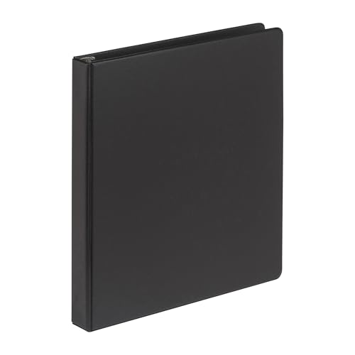 Samsill 1 Inch Document Storage Binder, Made in USA, FSC 100% Recycled Chipboard, Round Ring, 3 Ring Binder, Black - Image 1