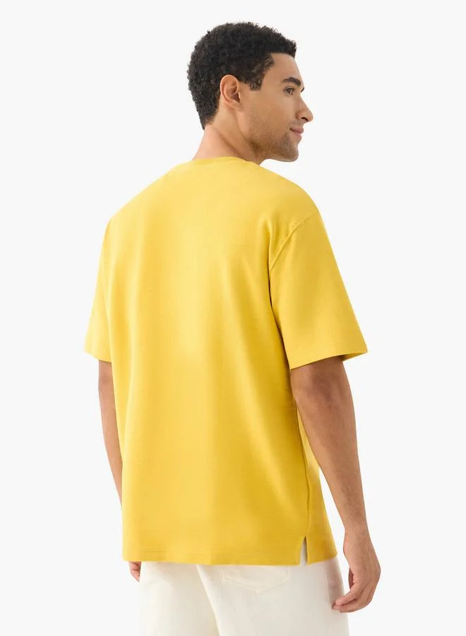 Lee Cooper Lee Cooper Printed Crew Neck T-shirt with Short Sleeves