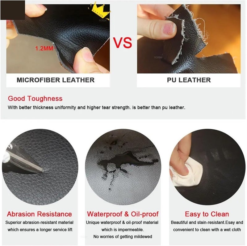 QASULER Leather Door Armrest Covers for Peugeot 307 - Image 5