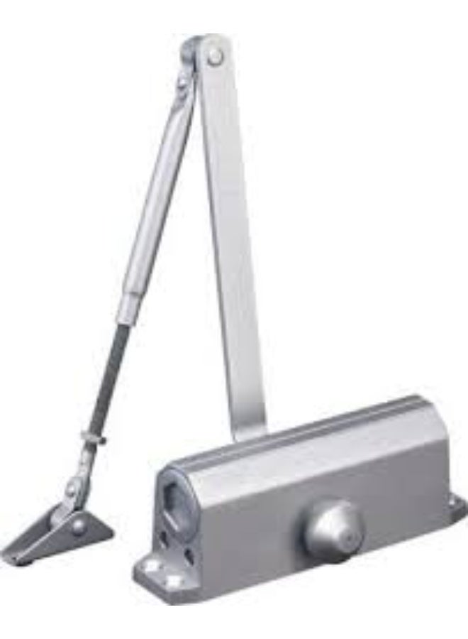 Heavy-Duty Hydraulic Door Closer – 80–150KG, Size 3 Adjustable Spring, Metal Aluminum Finish - Image 1