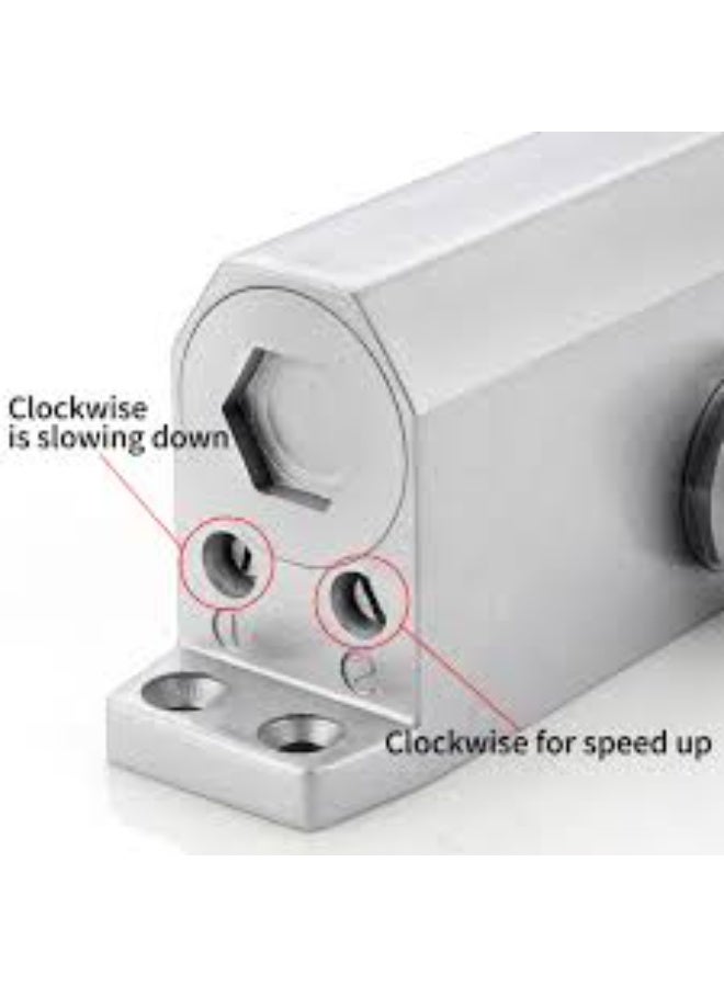 Heavy-Duty Hydraulic Door Closer – 80–150KG, Size 3 Adjustable Spring, Metal Aluminum Finish - Image 3