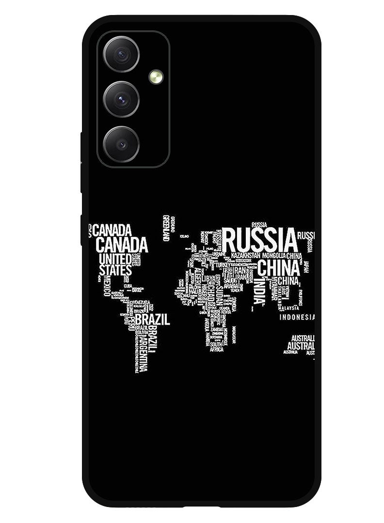 Theodor Protective Case Anti Scratch Shock Proof Bumper Cover For Samsung Galaxy F54 Written World Map - Image 1