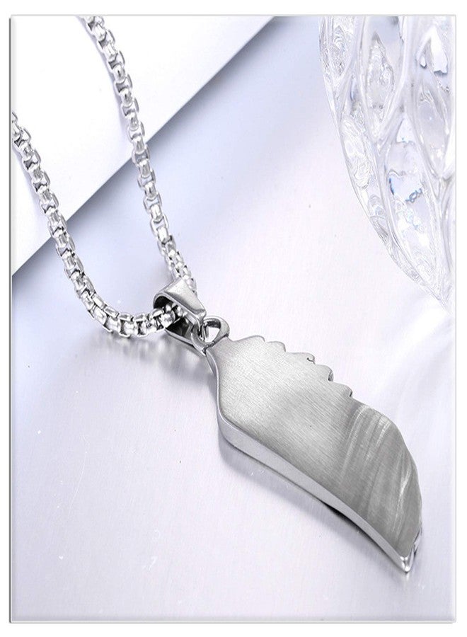 Xusamss Hip Hop Titanium Steel Angel Wing Pendant Necklace With 24" Chain - Image 4