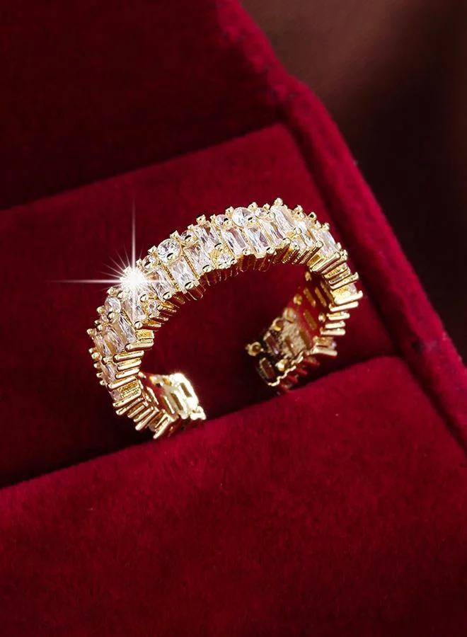 Take Two  Gold Tone Embellished Zirconia Ring for Women | Best Price UAE