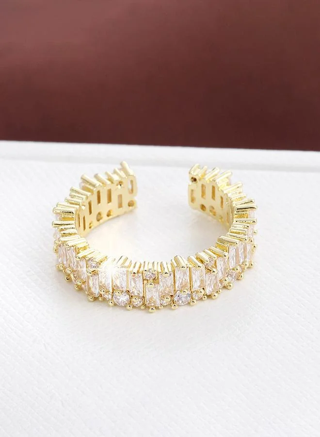 Take Two  Gold Tone Embellished Zirconia Ring for Women | Best Price UAE