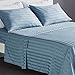 SLEEP ZONE Striped Bed Sheet Sets 120gsm Luxury Microfiber Temperature Regulation Sheets Soft Wrinkle Free Fade - Image 2
