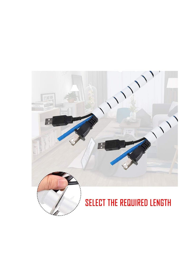 SYOSI Cable Tidy Sleeves,5M Cable Management Wire Tidy Cable Cover Protector with Cord Organizer Clip for PC TV Computer Home and Office Cord Organizer, DIY Flexible - Image 3
