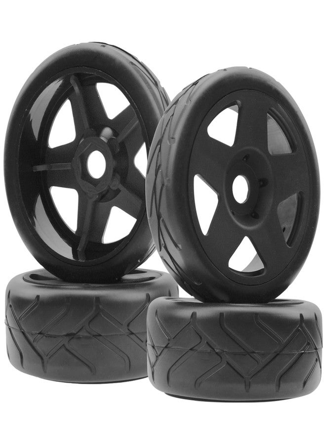 Vgoohobby 4Pack Vgoohobby 17mm RC Wheels and Tires 104mm 1/8 Off Road Buggy Rubber Street Tires Compatible with Arrma Typhon Talion 6S Redcat Tamiya HPI Losi Kyosho Hobao 1/8 RC Off Road Buggy (5 Spoke) - Image 1